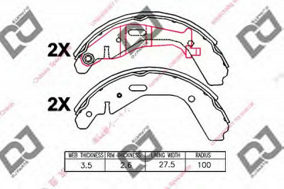 DJ PARTS bs1382 -  Комплект тормозных колодок